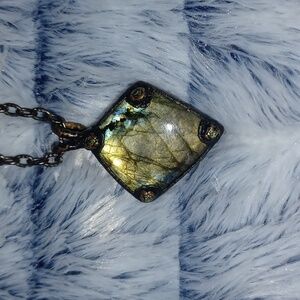 Labradorite and Pyrite 16inch Copper Necklace